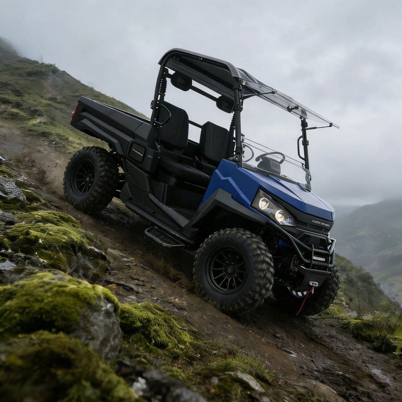 10KW AC মোটর 4WD UTV 73.6V 150Ah 670kg লোডিং 400mm Wading