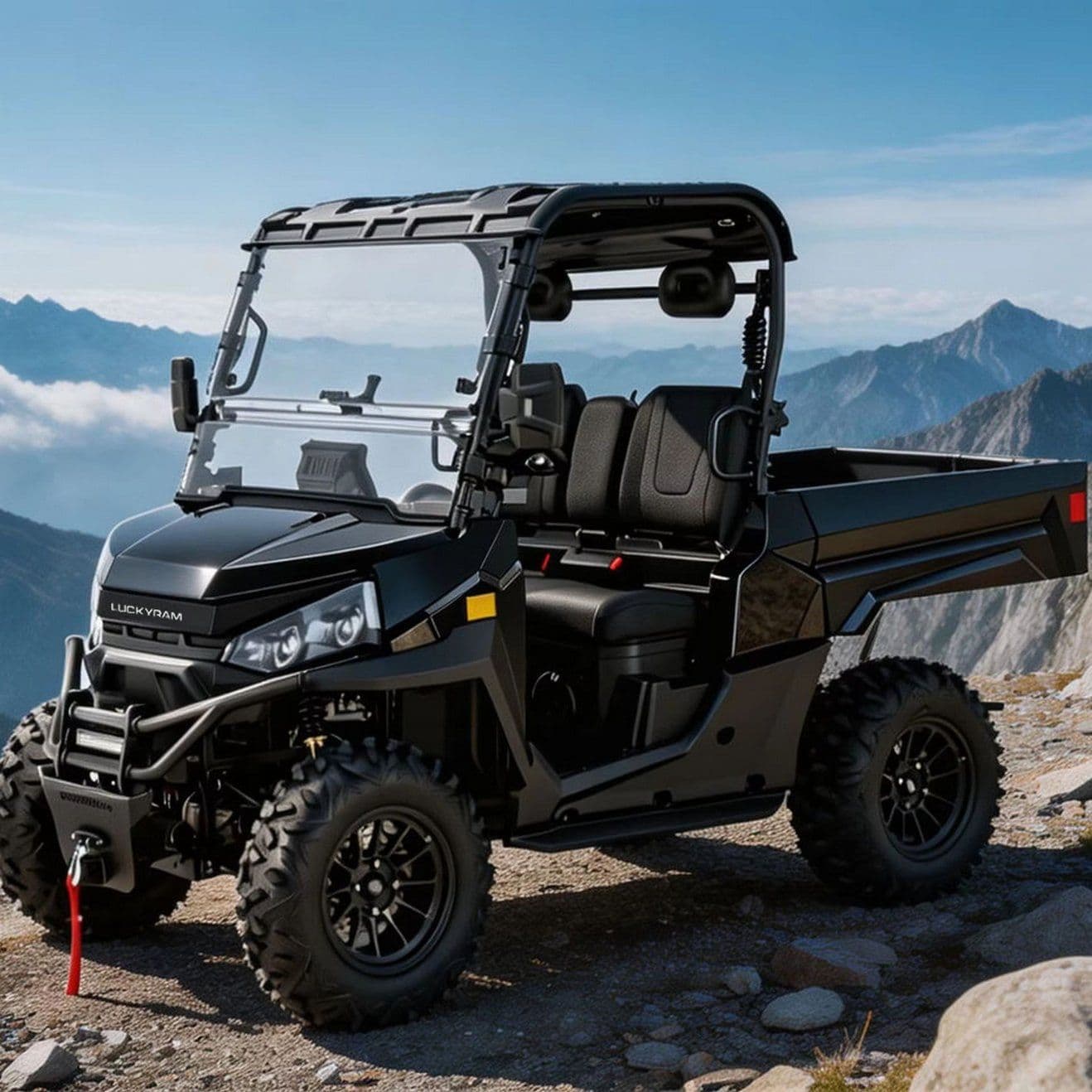 ফার্ম রেঞ্চের জন্য 4WD বৈদ্যুতিক UTV 14 ইঞ্চি অফ রোড টায়ার 350kg ডাম্প বেড