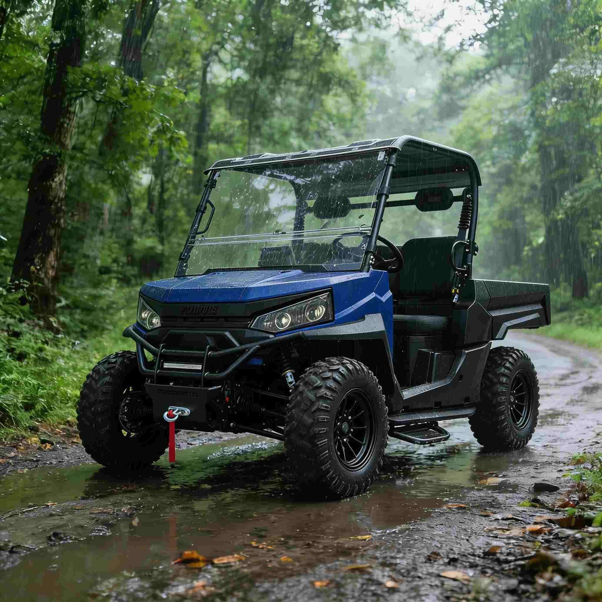 শিকারের জন্য বৈদ্যুতিক UTV 4WD 20KW পিক পাওয়ার 1000kg টোয়িং