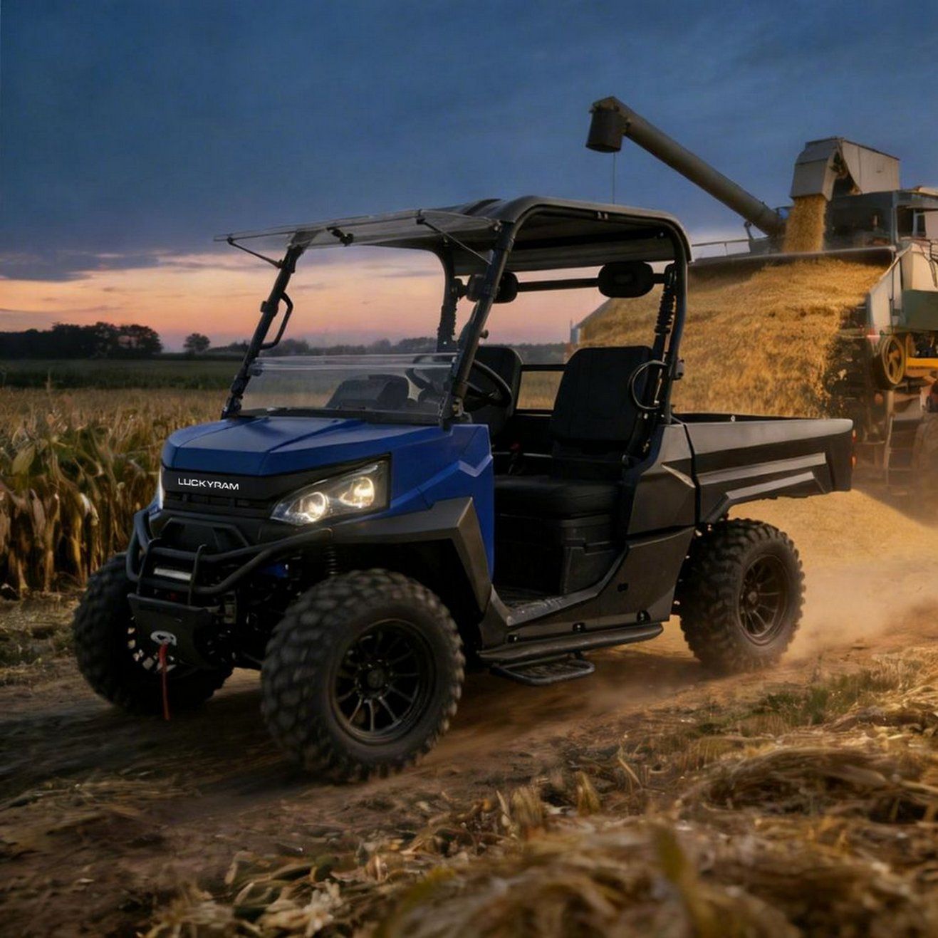 ইলেকট্রিক UTV হেভি ডিউটি ​​4WD 72V 10KW AC মোটর 350kg লোড হচ্ছে